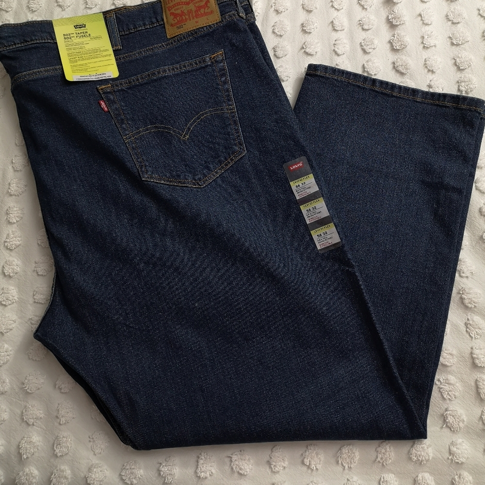 Levi’s Men's 502 Taper Flex Big & Tall Jeans 56x32 Dark Wash